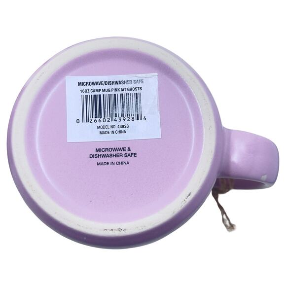 NWT Pink Ghost Mugs by Full Moon Furnishings - Set of Two - Camp - Matte - Picture 10 of 11